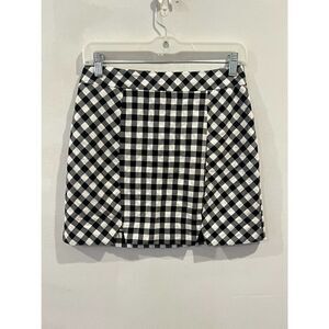 NWT Topshop gingham Black white skirt size 4